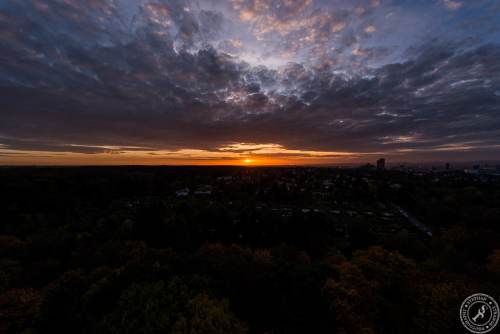 Goetheturm Frankfurt Sonnenuntergang