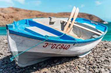 Pozo Negro a view small fishing houses at the east coast of Fuerteventura