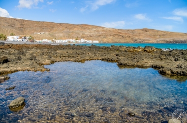 Pozo Negro a view small fishing houses at the east coast of Fuerteventura