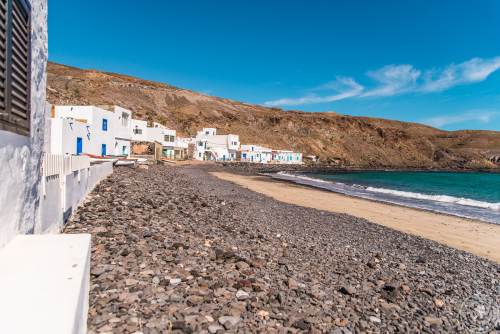 Pozo Negro a view small fishing houses at the east coast of Fuerteventura