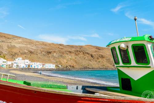 Pozo Negro a view small fishing houses at the east coast of Fuerteventura