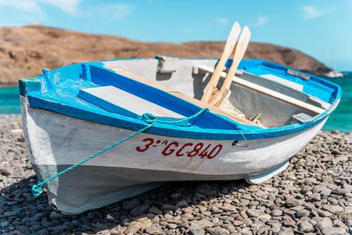 Pozo Negro a view small fishing houses at the east coast of Fuerteventura