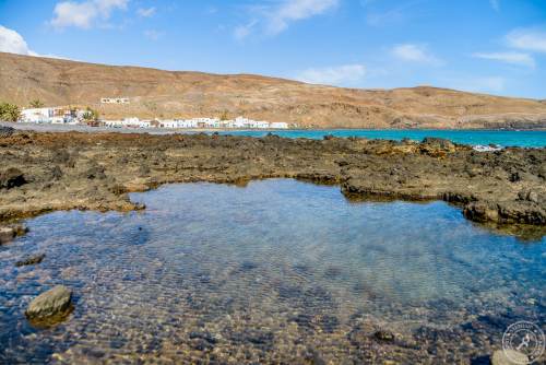 Pozo Negro a view small fishing houses at the east coast of Fuerteventura