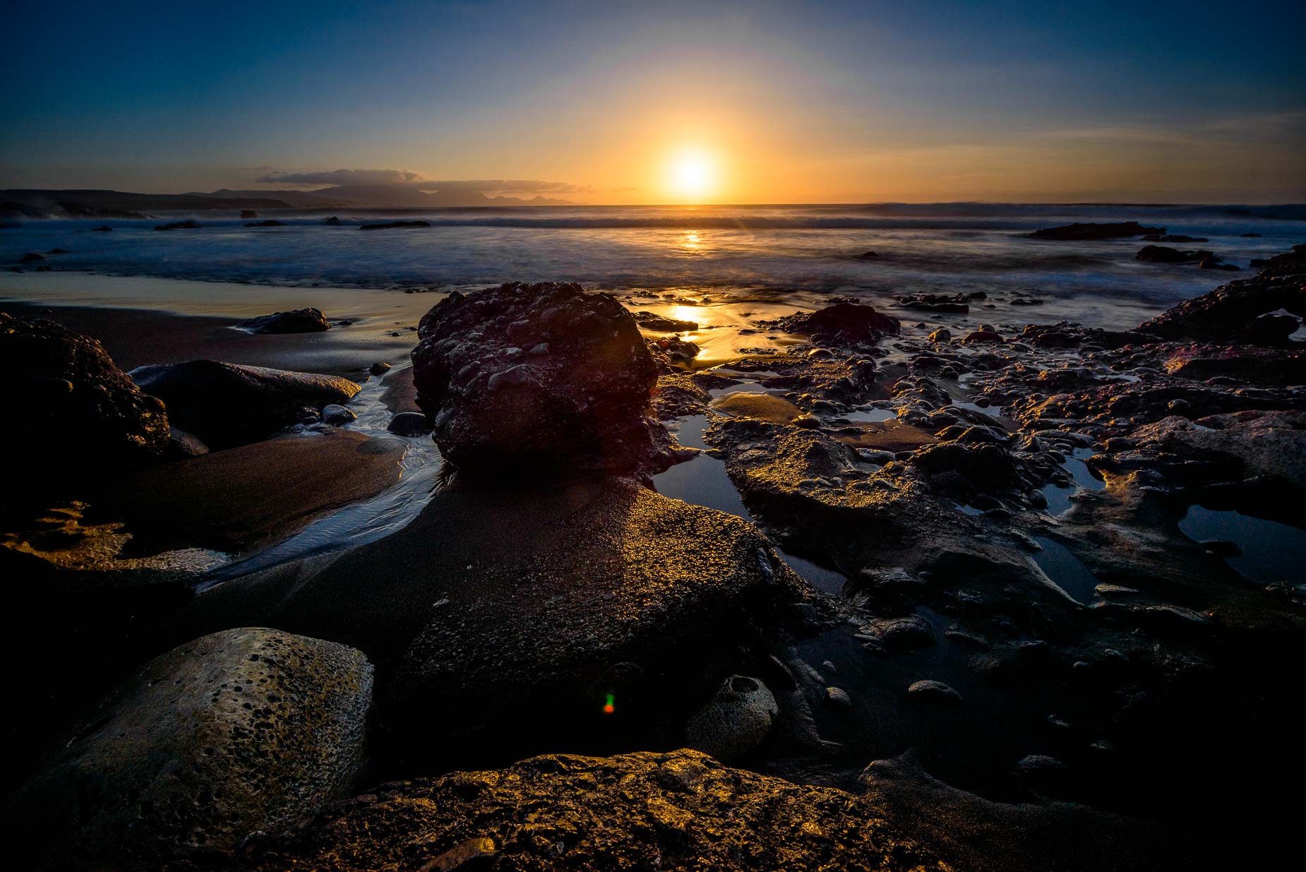 Playa de las Hermosas auf Fuerteventura bei Sonnenuntergang